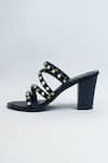 Shop_THE ALTER_Black Studs And Pearls Embellished Strappy Block Heels 