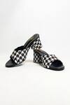 Buy_The Alter_Black Houndstooth Print Slip-on Block Heels _at_Aza_Fashions