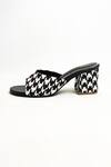 Buy_The Alter_Black Houndstooth Print Slip-on Block Heels _Online_at_Aza_Fashions