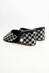 Shop_The Alter_Black Houndstooth Print Slip-on Block Heels _Online_at_Aza_Fashions