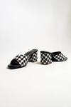 Buy_The Alter_Black Houndstooth Print Slip-on Block Heels 