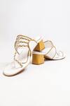 Buy_The Alter_White Thread Myra Work Slip-on Kolhapuri Block Heels 