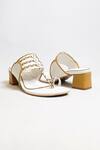 Shop_The Alter_White Thread Myra Work Slip-on Kolhapuri Block Heels 