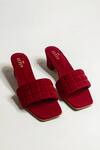 Shop_The Alter_Red Quilted Ashley Slip-on Block Heels _at_Aza_Fashions