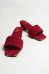The Alter_Red Quilted Ashley Slip-on Block Heels _Online_at_Aza_Fashions