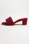 Shop_The Alter_Red Quilted Ashley Slip-on Block Heels _Online_at_Aza_Fashions