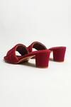 The Alter_Red Quilted Ashley Slip-on Block Heels _at_Aza_Fashions