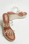 Buy_The Alter_Brown Golden Studs Abstract Studded Wedges _Online_at_Aza_Fashions