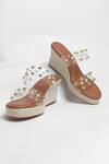 The Alter_Brown Golden Studs Abstract Studded Wedges _at_Aza_Fashions