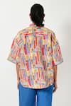 Shop_Rias Jaipur_Multi Color 100% Organic Cotton Hand Block Printed Striped Shirt _at_Aza_Fashions