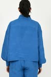 Shop_Rias Jaipur_Blue 100% Organic Cotton Solid Collar Puffed Sleeve Shirt _at_Aza_Fashions