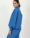 Buy_Rias Jaipur_Blue 100% Organic Cotton Solid Collar Puffed Sleeve Shirt _Online_at_Aza_Fashions