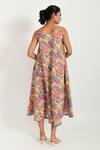 Shop_Rias Jaipur_Multi Color 100% Organic Cotton Hand Block Printed Sleeveless Dress _at_Aza_Fashions