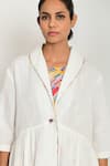 Rias Jaipur_Off White 100% Organic Cotton Hand Block Printed Striped With Jacket _at_Aza_Fashions