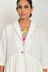Shop_Rias Jaipur_Off White 100% Organic Cotton Solid Shawl Lapel Jacket _Online_at_Aza_Fashions