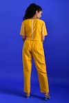 Shop_Rias Jaipur_Yellow Handloom Plain Round Neck Iced Mango Handwoven Cotton Top With Pant _at_Aza_Fashions