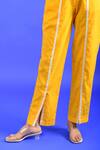 Buy_Rias Jaipur_Yellow Handloom Plain Round Neck Iced Mango Handwoven Cotton Top With Pant _Online_at_Aza_Fashions