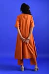 Shop_Rias Jaipur_Orange Handloom Placement Panel Round Popsicle Handwoven Cotton Kurta With Pant _at_Aza_Fashions