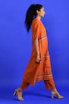 Shop_Rias Jaipur_Orange Handloom Placement Panel Round Popsicle Handwoven Cotton Kurta With Pant _Online_at_Aza_Fashions