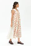 Shop_Rias Jaipur_Off White Organic Cotton Printed Dot V-neck Dress _Online_at_Aza_Fashions