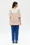 Shop_Rias Jaipur_Off White Organic Cotton Printed Dot Notched Top _at_Aza_Fashions