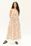 Rias Jaipur_Off White Organic Cotton Printed Dot Round Strappy Dress _Online_at_Aza_Fashions