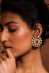 Tarun Tahiliani_Gold Plated Zircon Embellished Jadau Stud Earrings _Online_at_Aza_Fashions