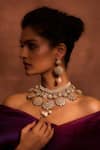 Buy_Tarun Tahiliani_Gold Plated American Diamond Wreath Embellished Choker Necklace_at_Aza_Fashions