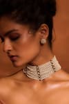Tarun Tahiliani_Ivory Fresh Water Pearls Layered Necklace_Online_at_Aza_Fashions