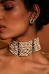 Tarun Tahiliani_Ivory Fresh Water Pearls Multi Layered Necklace _Online_at_Aza_Fashions