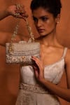 Tarun Tahiliani_Tyre Cut Bead 3d Floral Embroidered Clutch _Online_at_Aza_Fashions