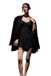Buy_Miku Kumar_Black Triple Georgette Embroidered Sequin Sweetheart Dress With Jacket _Online_at_Aza_Fashions
