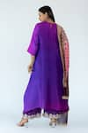 Shop_Meghna Panchmatia_Magenta Pure Silk Woven Bandhej Round Ombre Kurta With Banarasi Dupatta _at_Aza_Fashions