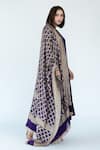 Meghna Panchmatia_Purple Pure Silk Woven Bandhej Round Ombre Kurta With Zari Banarasi Dupatta _Online_at_Aza_Fashions