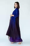 Buy_Meghna Panchmatia_Purple Pure Silk Woven Bandhej Round Ombre Kurta With Zari Banarasi Dupatta _Online_at_Aza_Fashions