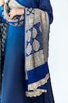 Buy_Meghna Panchmatia_Blue Pure Silk Woven Bandhej Round Tonal Ombre Kurta With Banarasi Dupatta _Online_at_Aza_Fashions