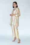 Buy_Meghna Panchmatia_Ivory Top And Pant Chanderi Print Striped Floral Mandarin Collar Set _Online_at_Aza_Fashions