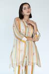 Shop_Meghna Panchmatia_Ivory Top And Pant Chanderi Print Striped Floral Mandarin Collar Set _Online_at_Aza_Fashions