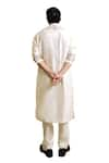 WABI SABI BY ANSHUM-RITESH_Ivory Chanderi Embroidery Resham Floral Garland Kurta Set _at_Aza_Fashions