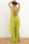 Shop_Rishi and Vibhuti_Green Organza Silk Embroidered Embar Scallop Hem Sharara Saree With Blouse _at_Aza_Fashions