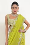 Buy_Rishi and Vibhuti_Green Organza Silk Embroidered Embar Scallop Hem Sharara Saree With Blouse _Online_at_Aza_Fashions