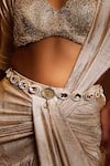 Buy_Tarun Tahiliani_Ivory Poth Tt Crystal Gilded Belt _Online_at_Aza_Fashions