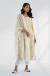 Buy_Roze_Green Kurta And Pant Pure Cotton Printed Floral Notched Sahar Set _at_Aza_Fashions