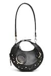 Buy_Immri_Black Halo Crescent Shaped Handbag _at_Aza_Fashions