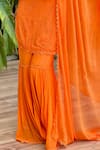 Buy_LABEL AISHWARYRIKA_Orange Georgette Embroidered Chikankari Round Kurta Sharara Set _Online_at_Aza_Fashions