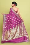 Shop_Samyukta Singhania_Pink Pure Katan Silk Woven Glory Bloom Buta Saree With Running Blouse _at_Aza_Fashions