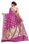 Buy_Samyukta Singhania_Pink Pure Katan Silk Woven Glory Bloom Buta Saree With Running Blouse 