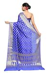 Shop_Nazaakat by Samara Singh_Blue Pure Silk Woven Wildbloom Buta Saree With Running Blouse_Online_at_Aza_Fashions