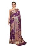 Buy_Samyukta Singhania_Purple Pure Silk Woven Bullian Paisley Saree With Running Blouse _Online_at_Aza_Fashions