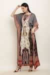 Shop_Aham-Vayam_Multi Color Modal Silk Printed Paisley Round Batwing Sleeve Kaftan _Online_at_Aza_Fashions